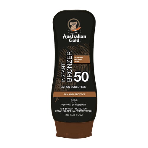 Bronceador instantáneo Australian Gold con protección solar SPF 50, 237 ml.