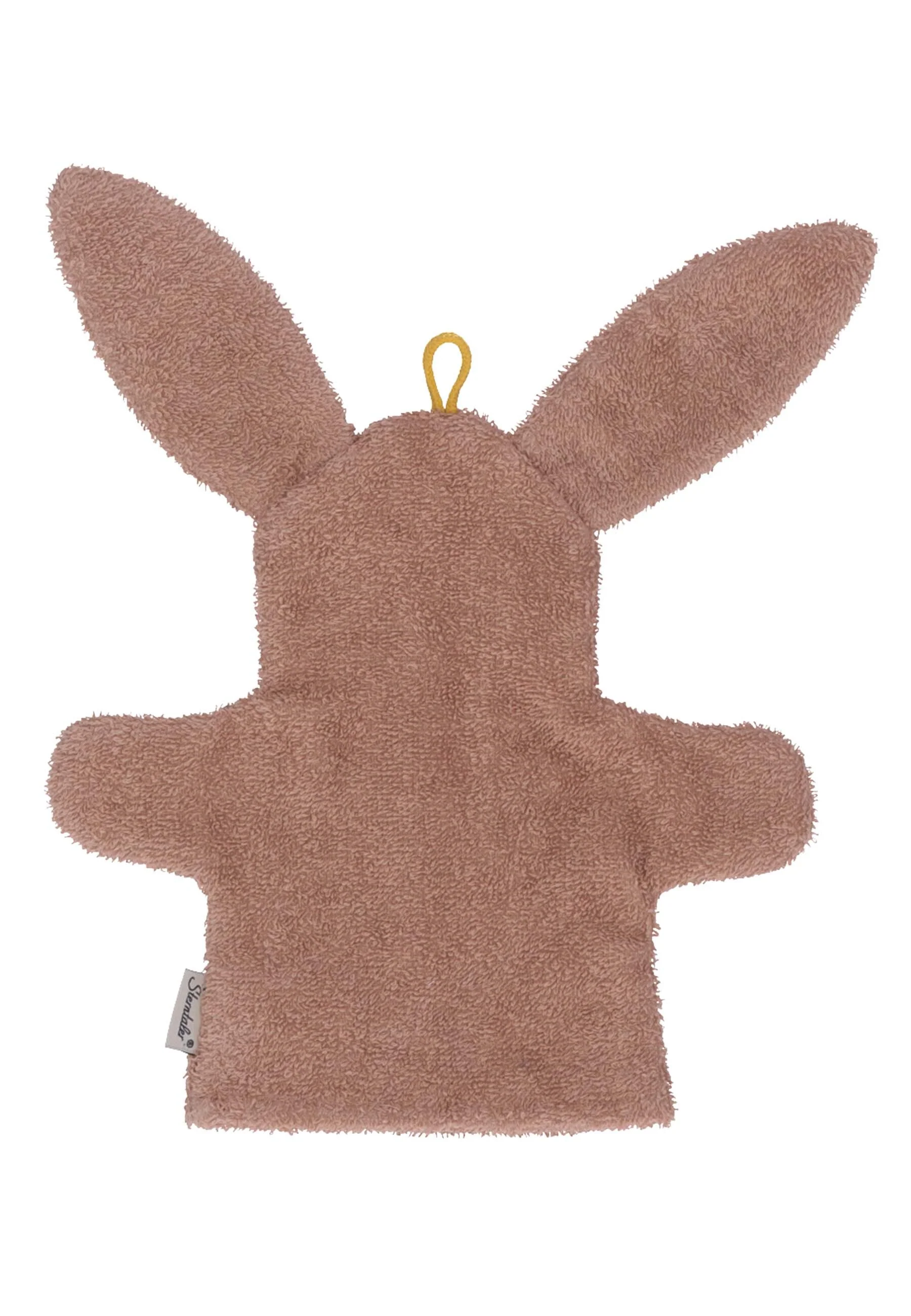 GOTS Waschhandschuh Hase Happy in Grau