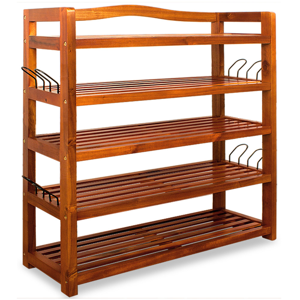 HC Home & Living Schuhregal Akazie 5 Etagen 82 x 74 x 26cm braun