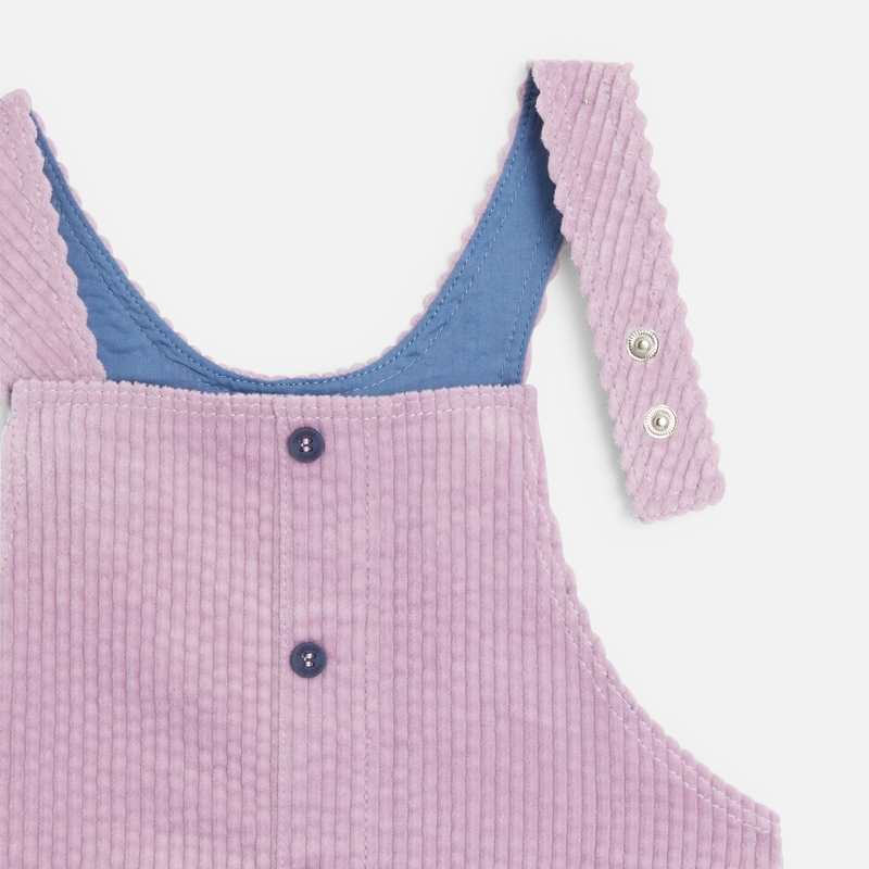 Robe salopette bébé fille velours côtelé violette Catimini