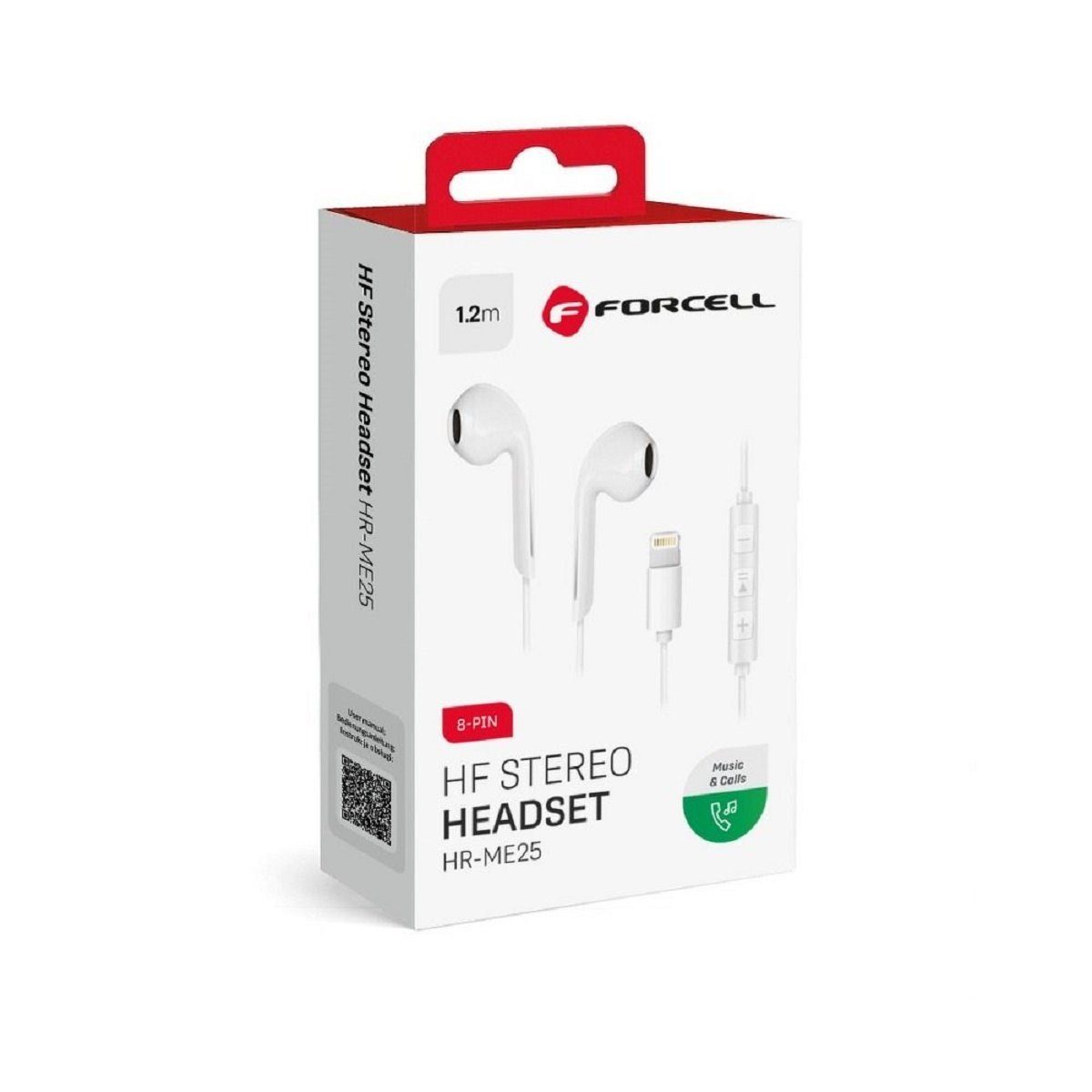 Forcell Stereo für Apple iPhone iPhone-Anschluss 8-pin Weiß In-Ear-Kopfhörer