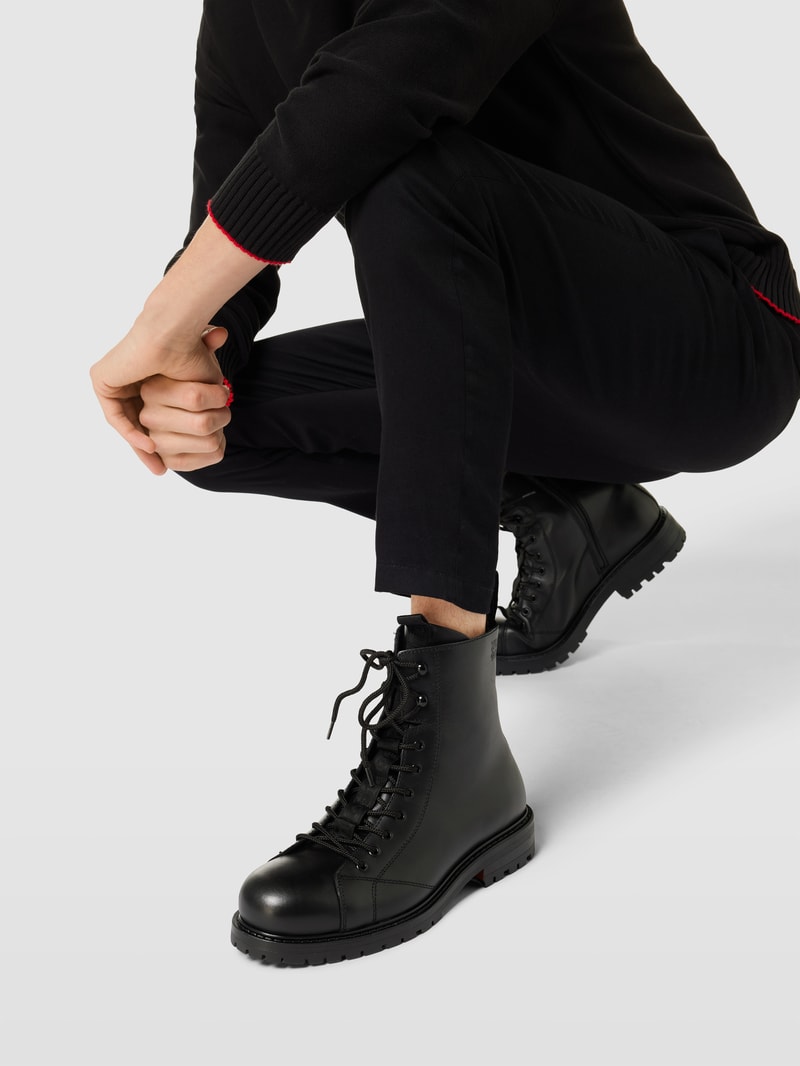 Boots aus Leder in schwarz
