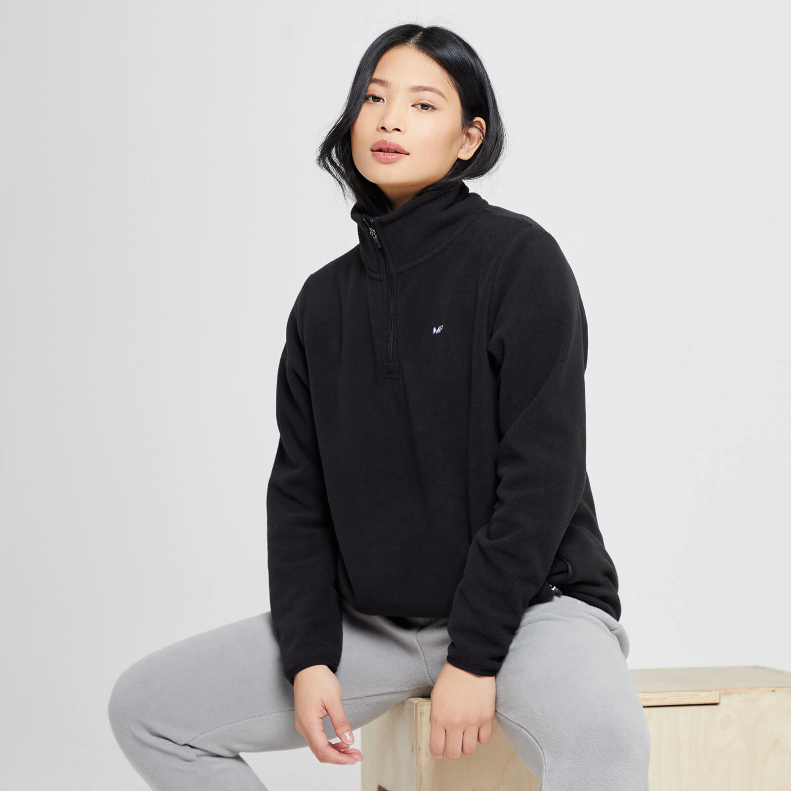 Polaire à fermeture éclair ¼ MP Essentials pour femmes – Noir