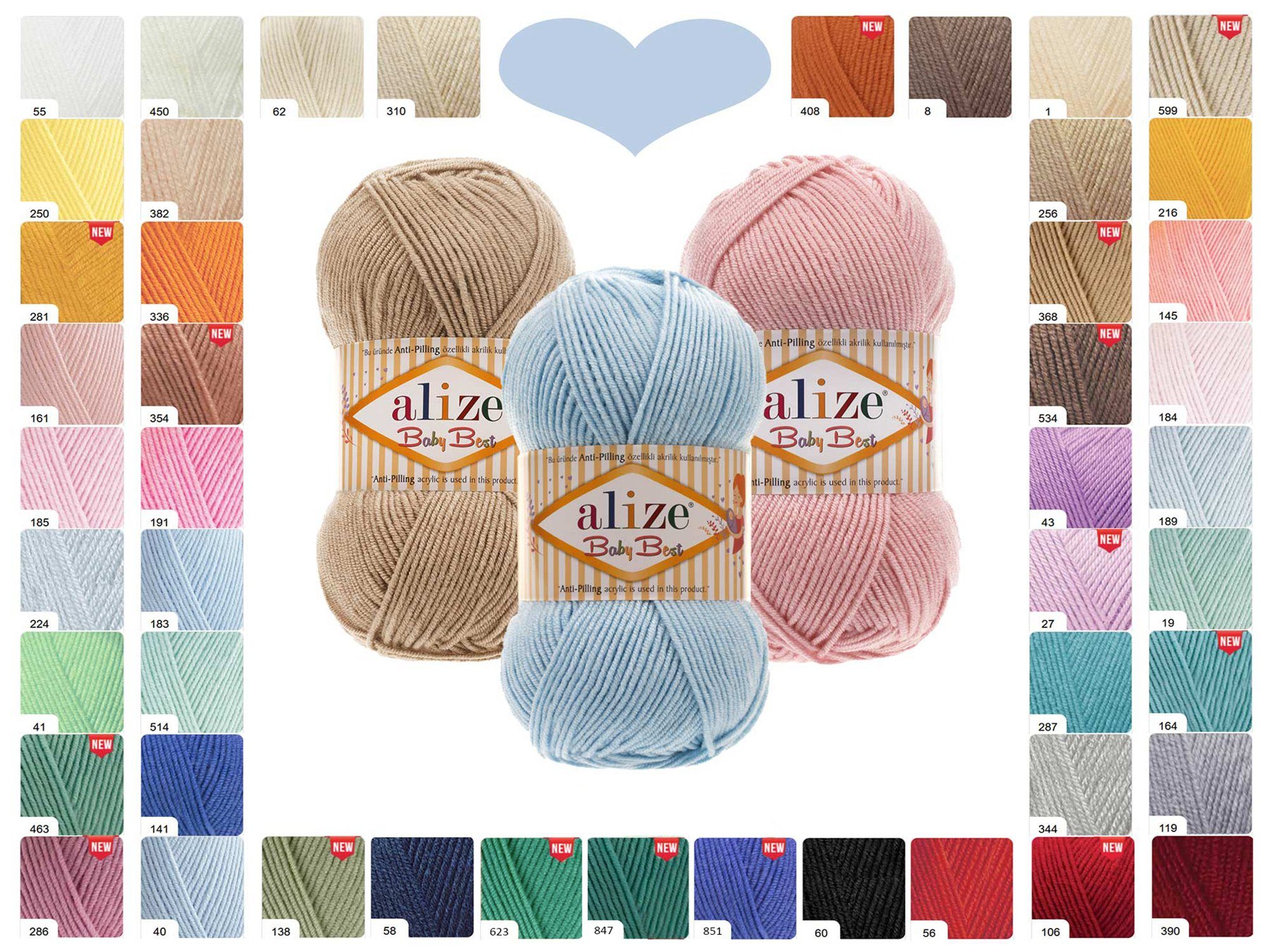 Alize 500g Strickgarn ALIZE Baby Best uni Häkelwolle, 240 m, 851 violett