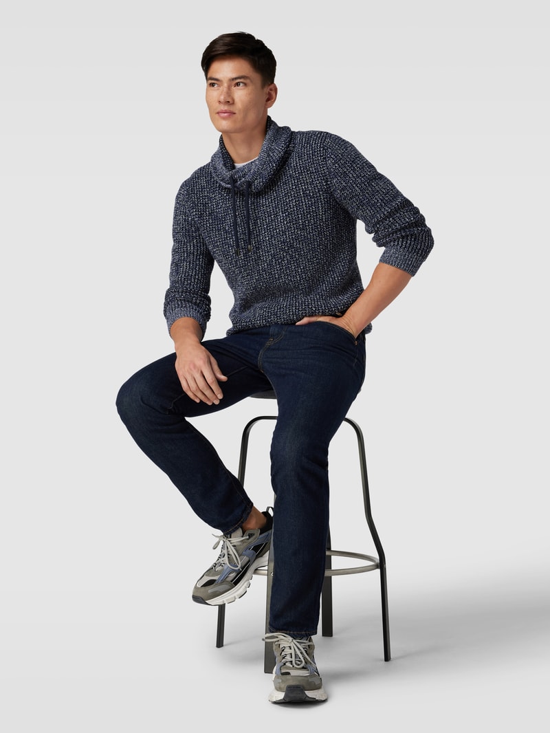 Strickpullover mit Allover-Muster in blau