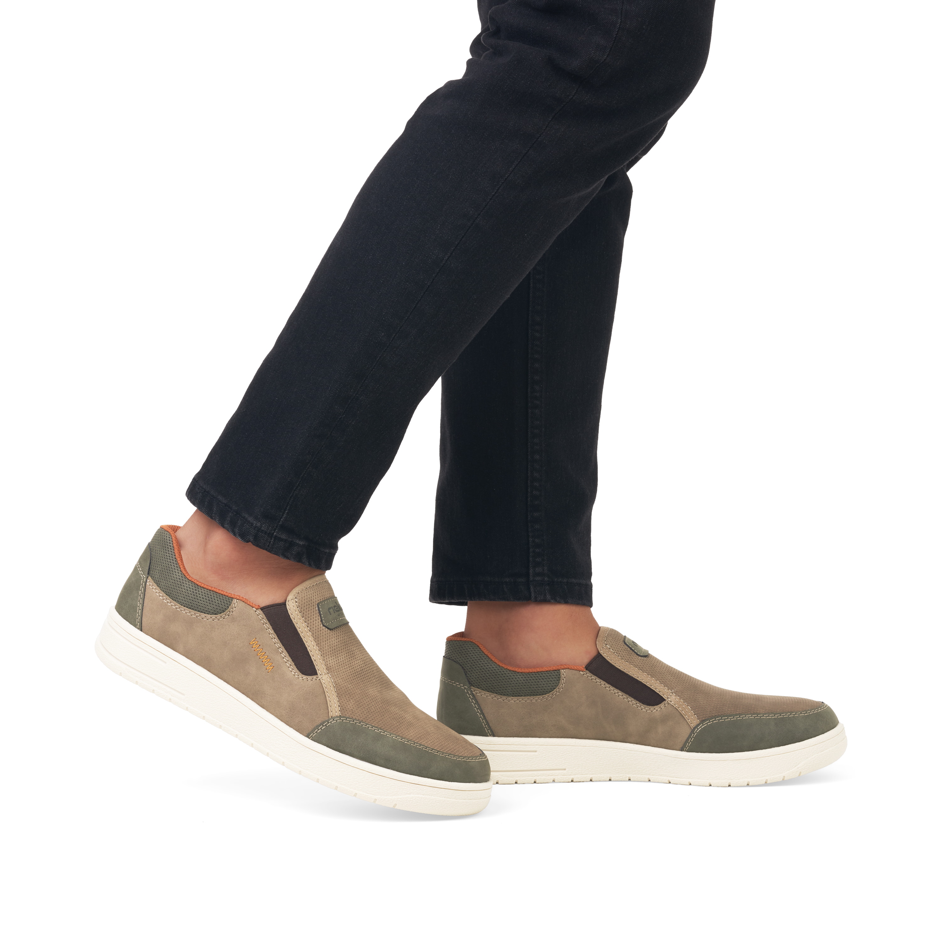 Rieker Herren Slipper braun-beige