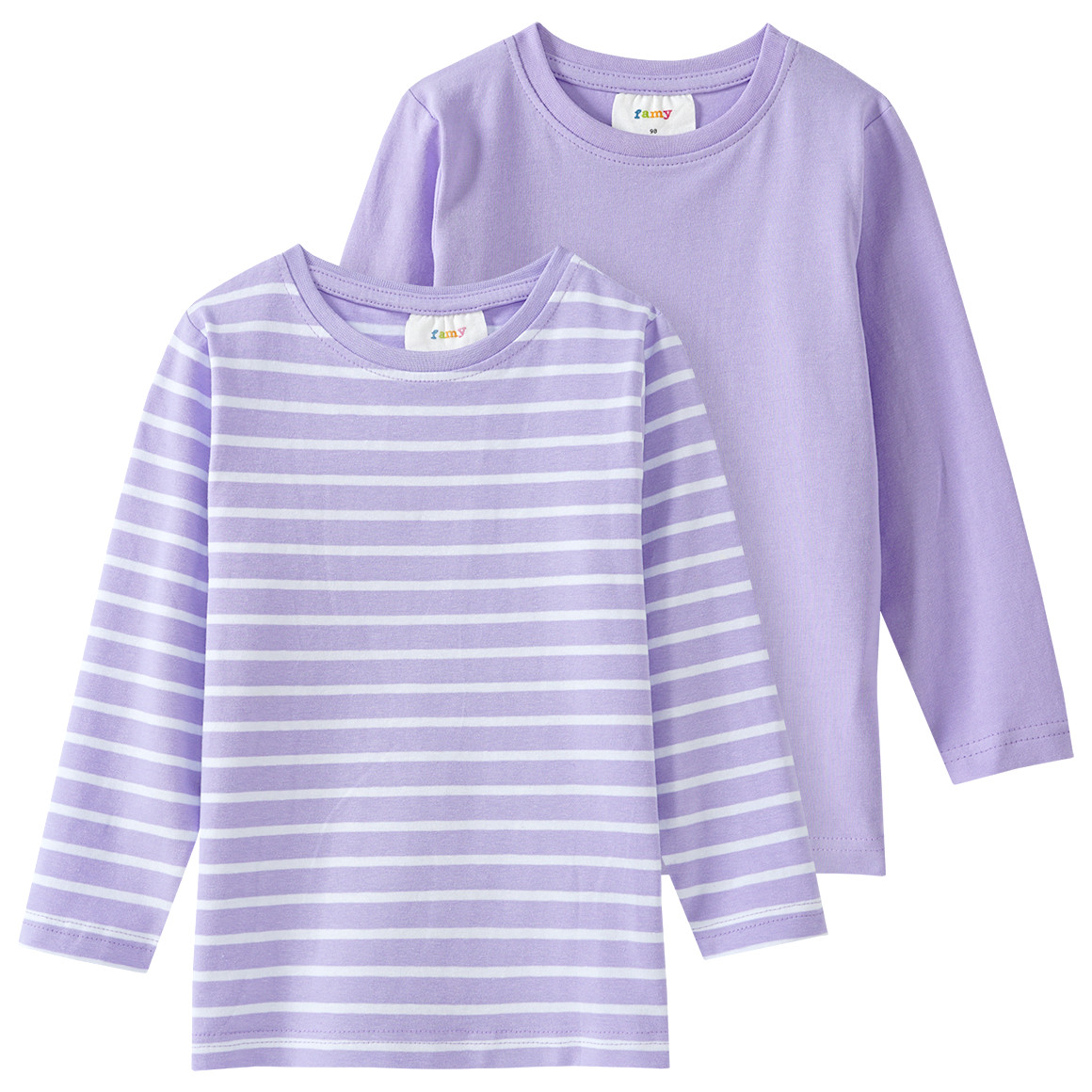 2 Mädchen Langarmshirts im Set