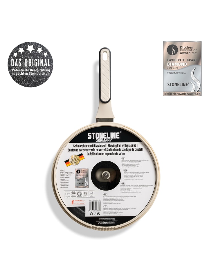 Stoneline Schmorpfanne 28cm mit Deckel in Beige günstig kaufen onesize