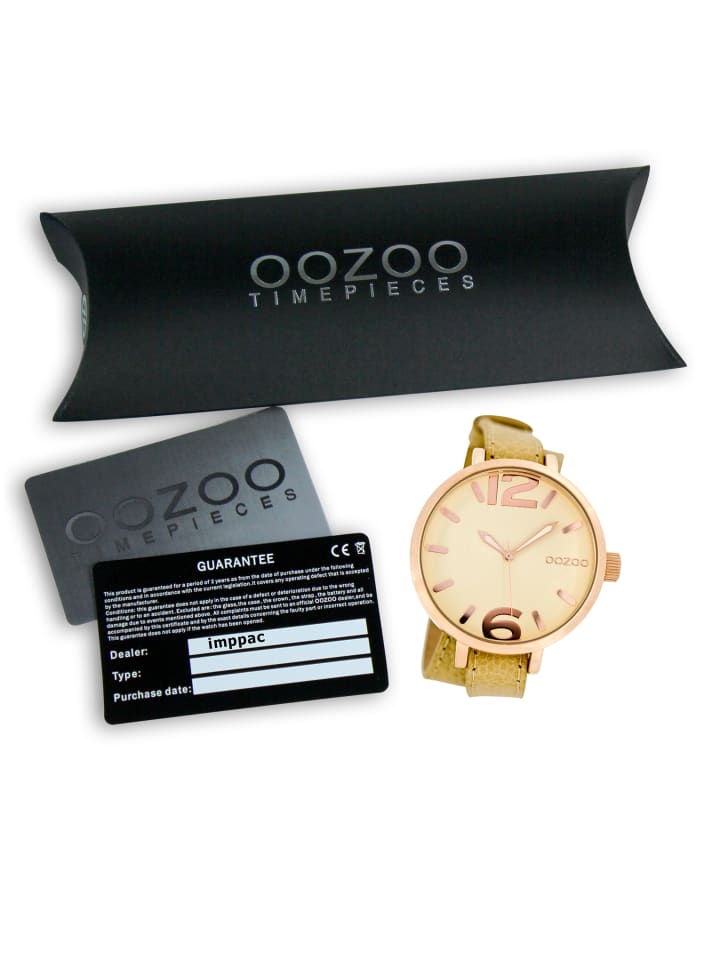 Oozoo Analog-Armbanduhr Oozoo Timepieces beige, braun groß (ca. 45mm) günstig kaufen onesize