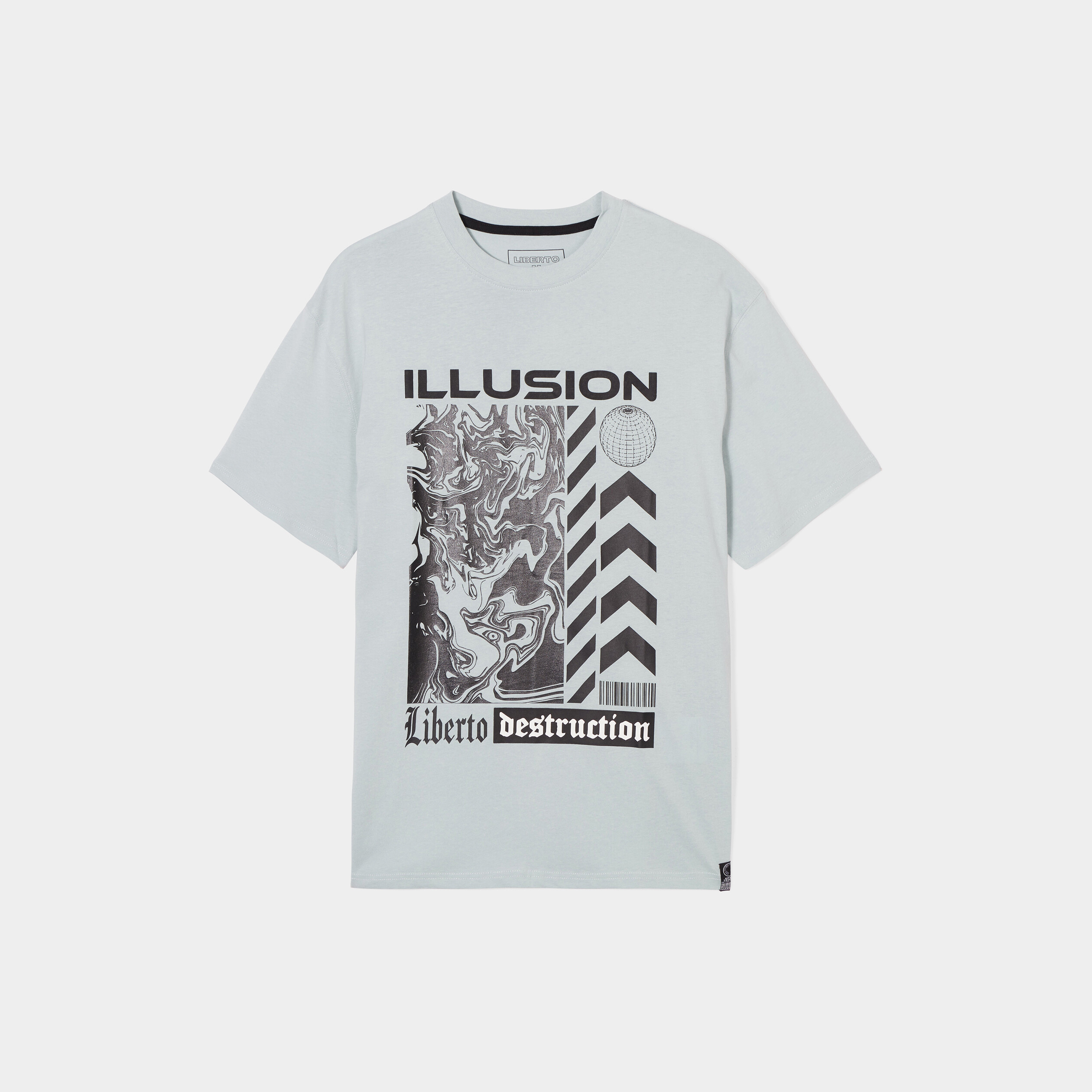 T-shirt oversize coton Liberto bleu gris homme | La Halle