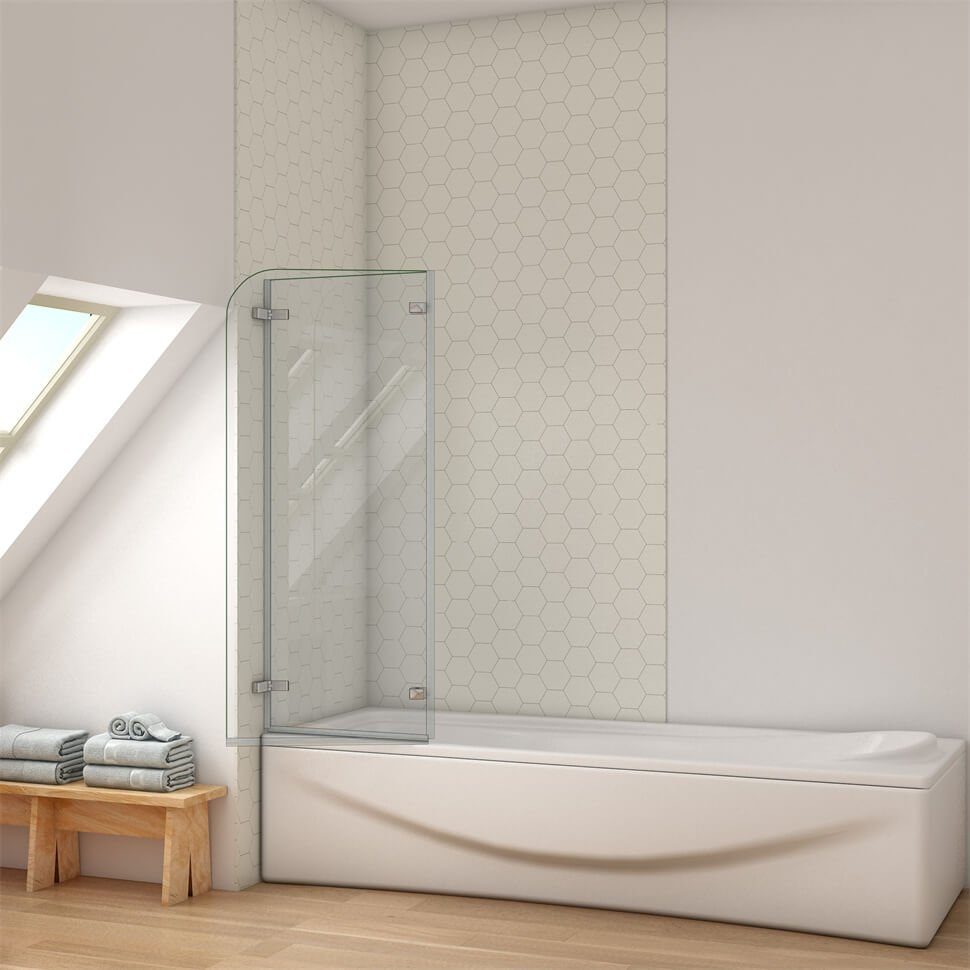 duschspa Badewannenaufsatz Badewannenaufsatz 2-teilig Faltwand Glaswand Duschkabine Dusche, Einscheibensicherheitsglas, Sicherheitsglas, (Set), Glas