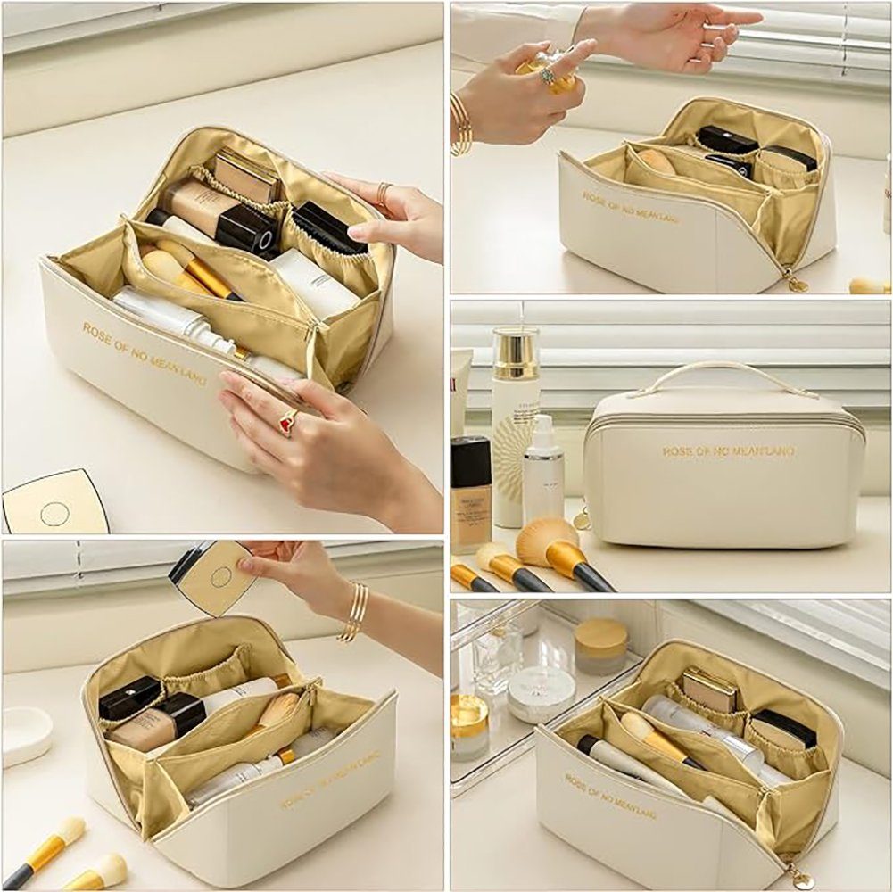 Geborgenheit Kosmetiktasche Reise Kosmetiktasche Damen (Tragbare Schminktasche Damen, 1-tlg., Wasserdichter Organizer), Reise Make Up Tasche mit Großem Fassungsvermögen mit Trennwand