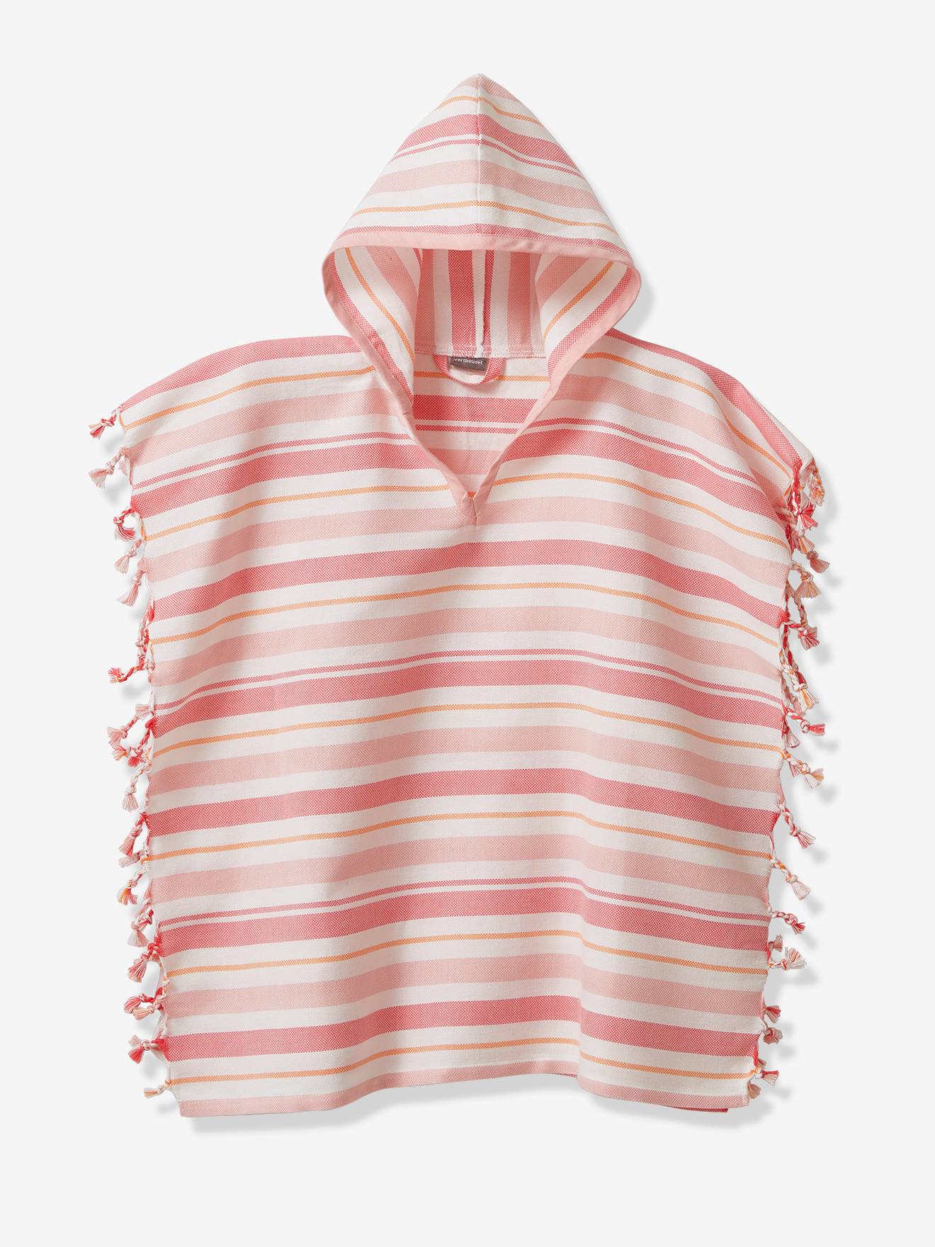 Vertbaudet Kinder Badeponcho, personalisierbar - blau gestreift