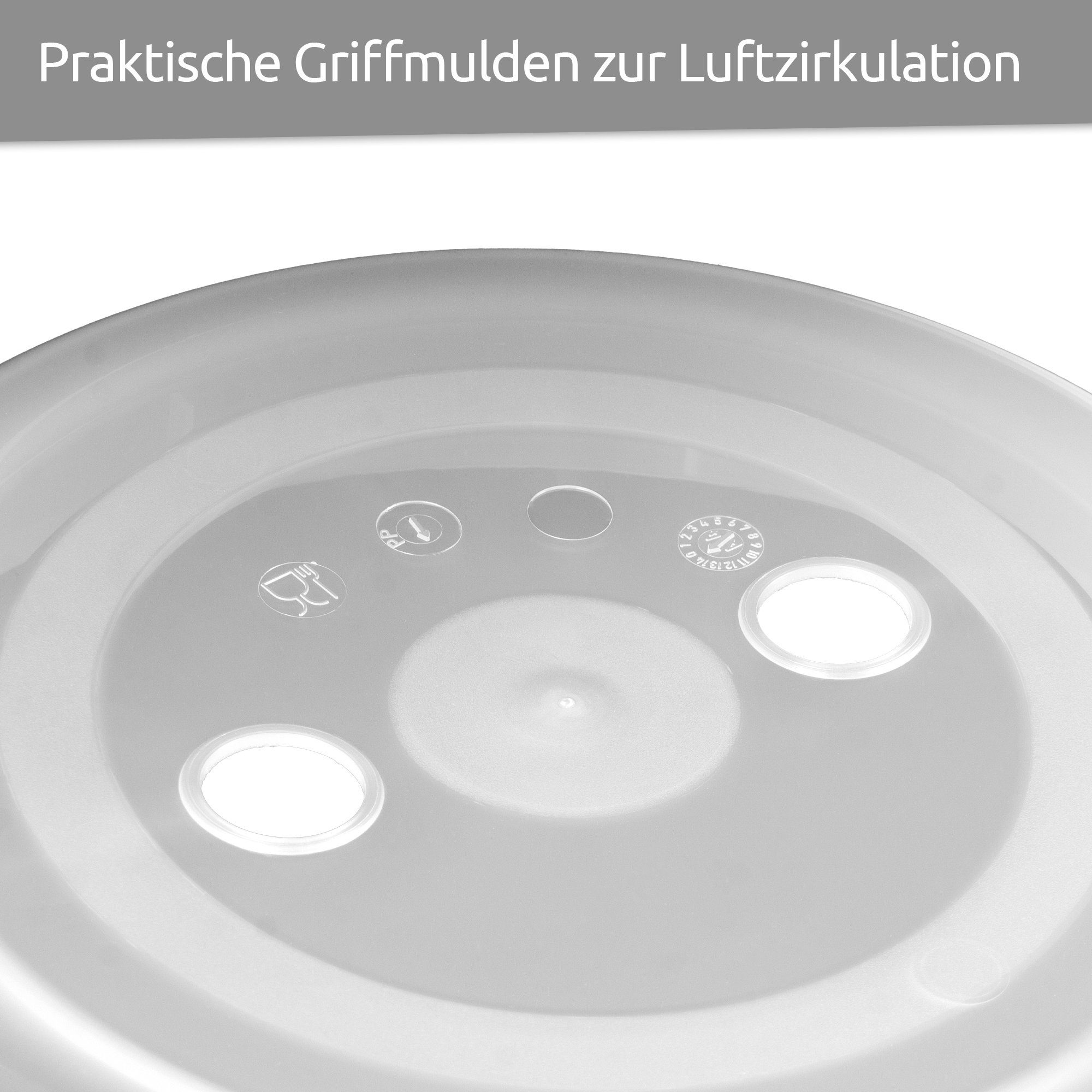 Wüllner + Kaiser Mikrowellenbehälter Mikrowellen Abdeckhaube, BPA freier Kunststoff, (1-tlg), spülmaschinenfest, Mikrowellenabdeckhaube made in Germany