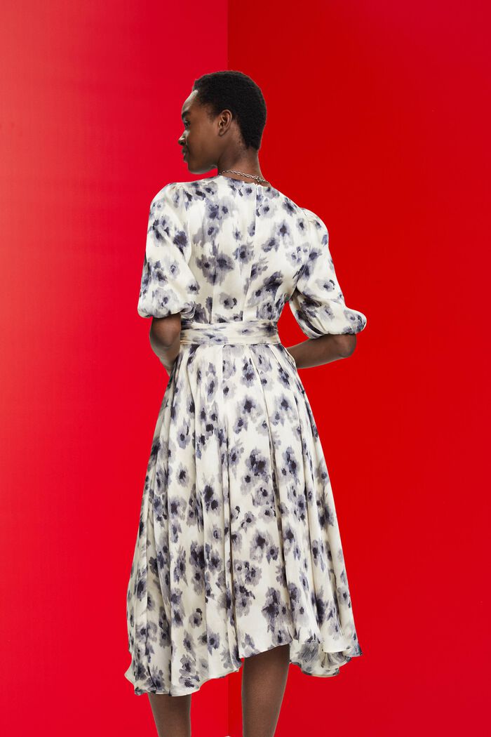 Kleid mit Puffärmeln und Blumen-Print