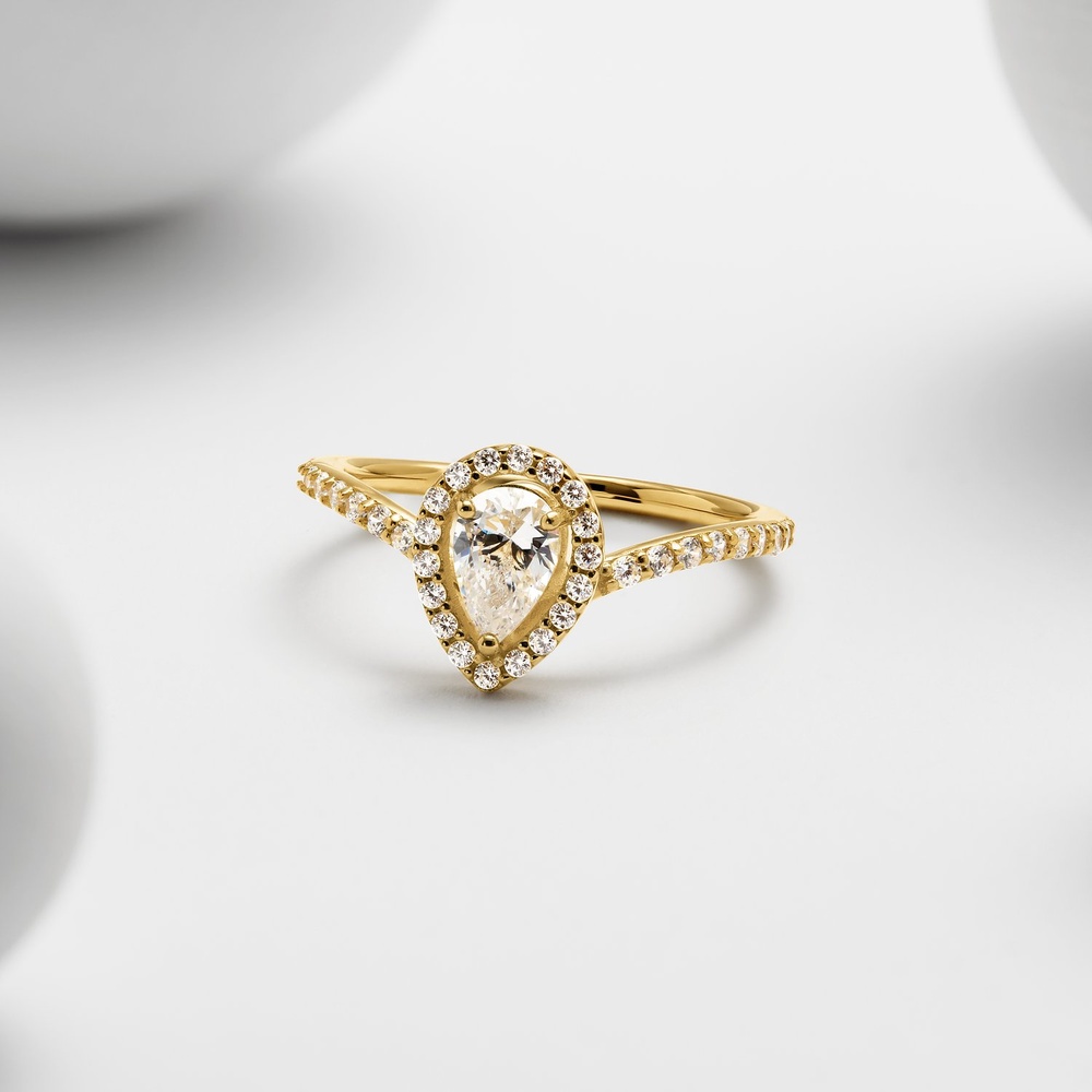 FAVS Bague pour femme 375 Or jaune or jaune Bague