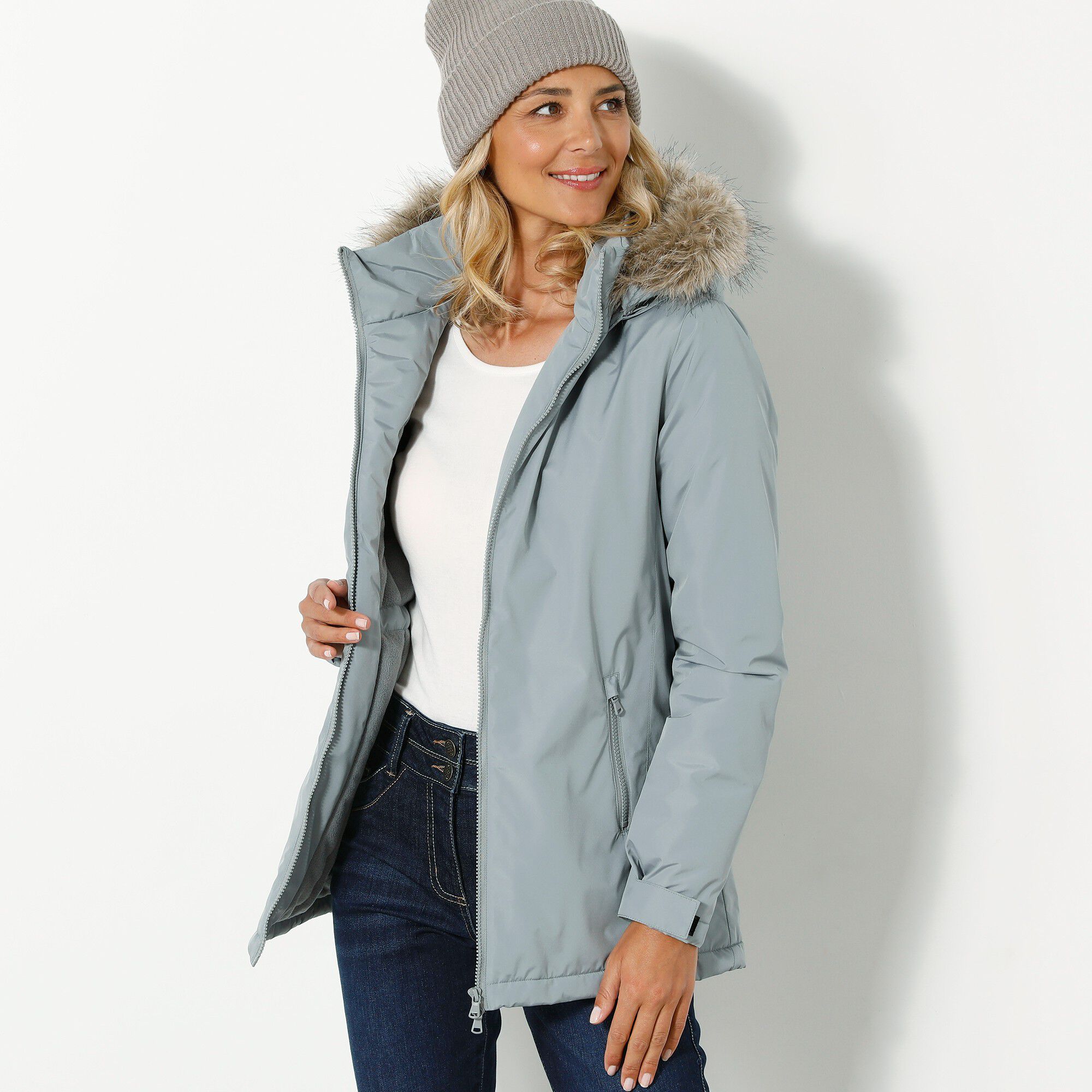 Parka imperméable zippée capuche