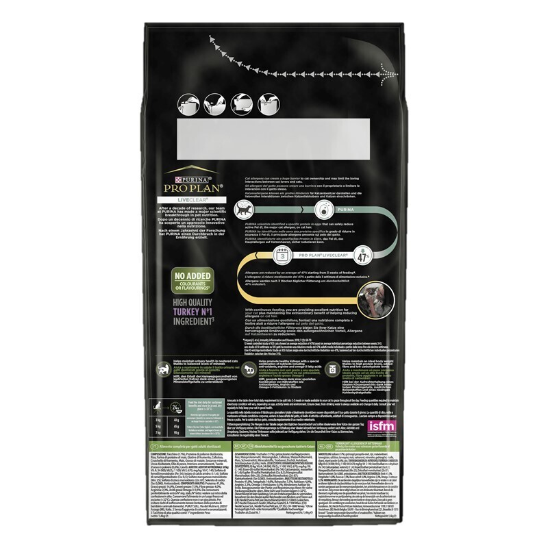 PRO PLAN Trockenfutter PRO PLAN Liveclear Sterilised Adult Truthahn 1,4 kg