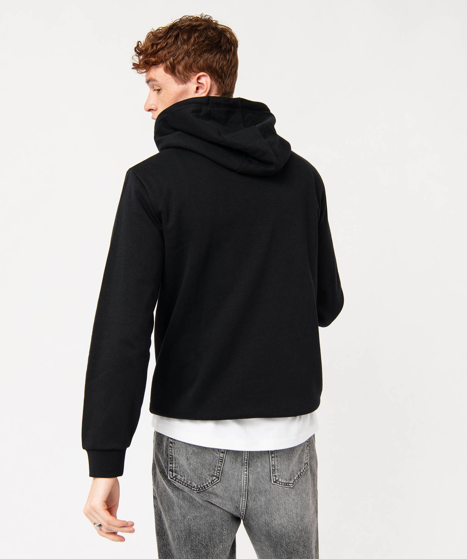 Sweat homme à capuche intérieur molletonné noir | GEMO