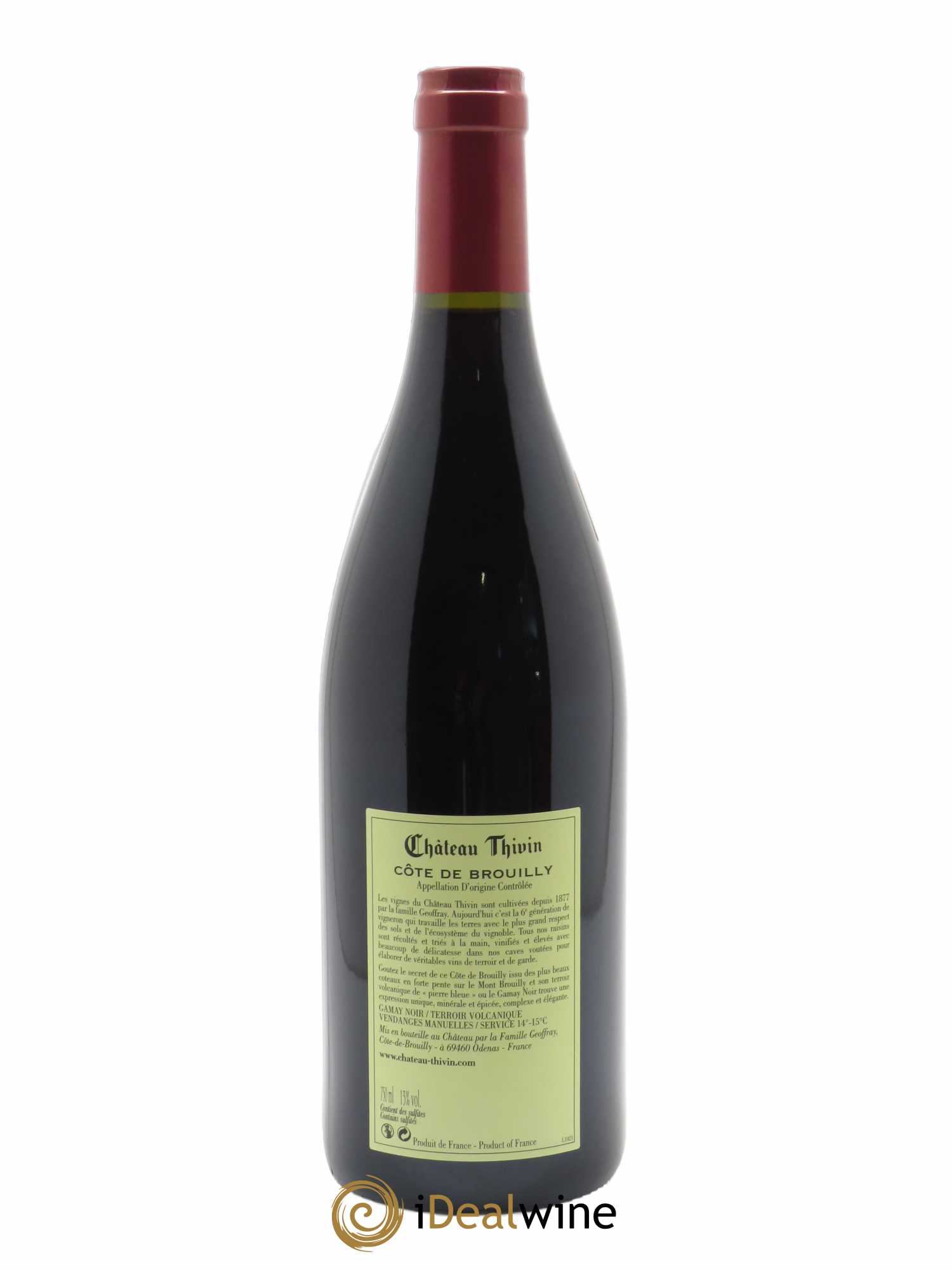 Côte de Brouilly Cuvée La Chapelle Château Thivin  2021 - Lot de 1 Bouteille