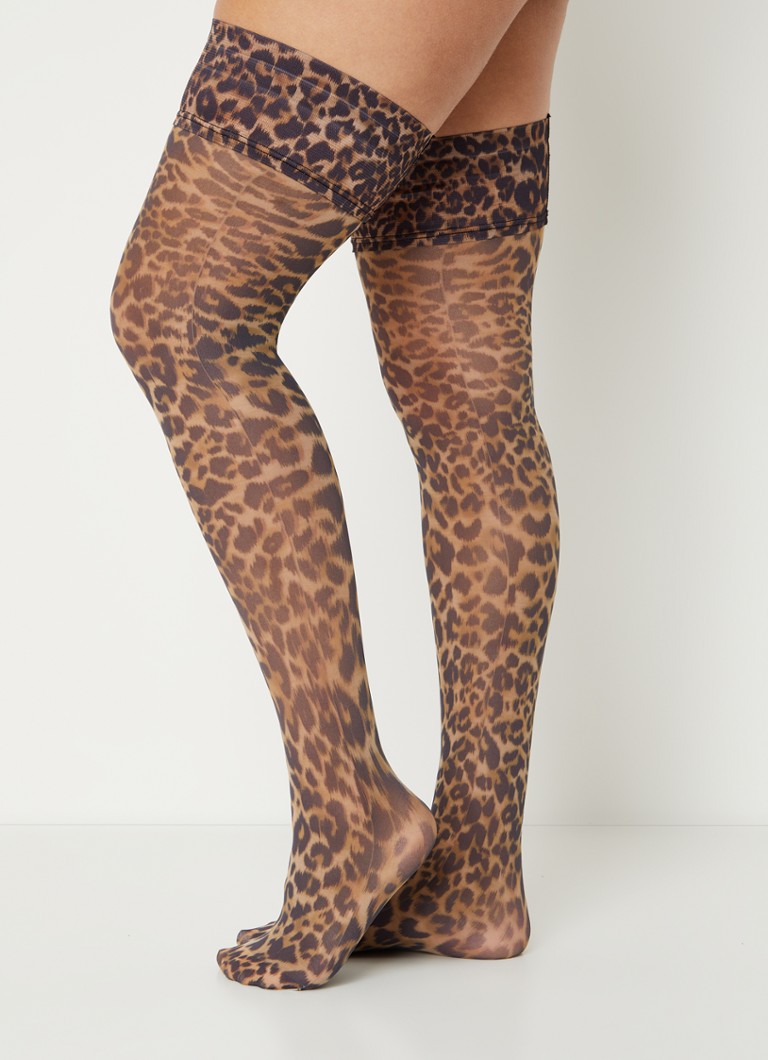 Colanți autoportanți Marlies Dekkers Vixen cu imprimeu leopard