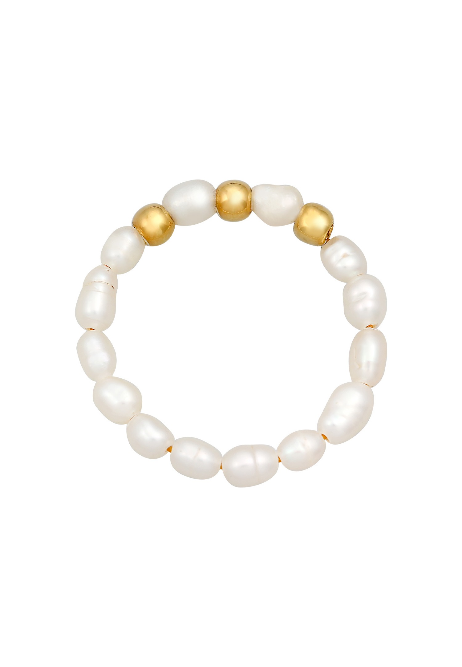 Collar de mujer Elli con cuentas modernas y perlas cultivadas de agua dulce en plata de ley 925 chapada en oro.