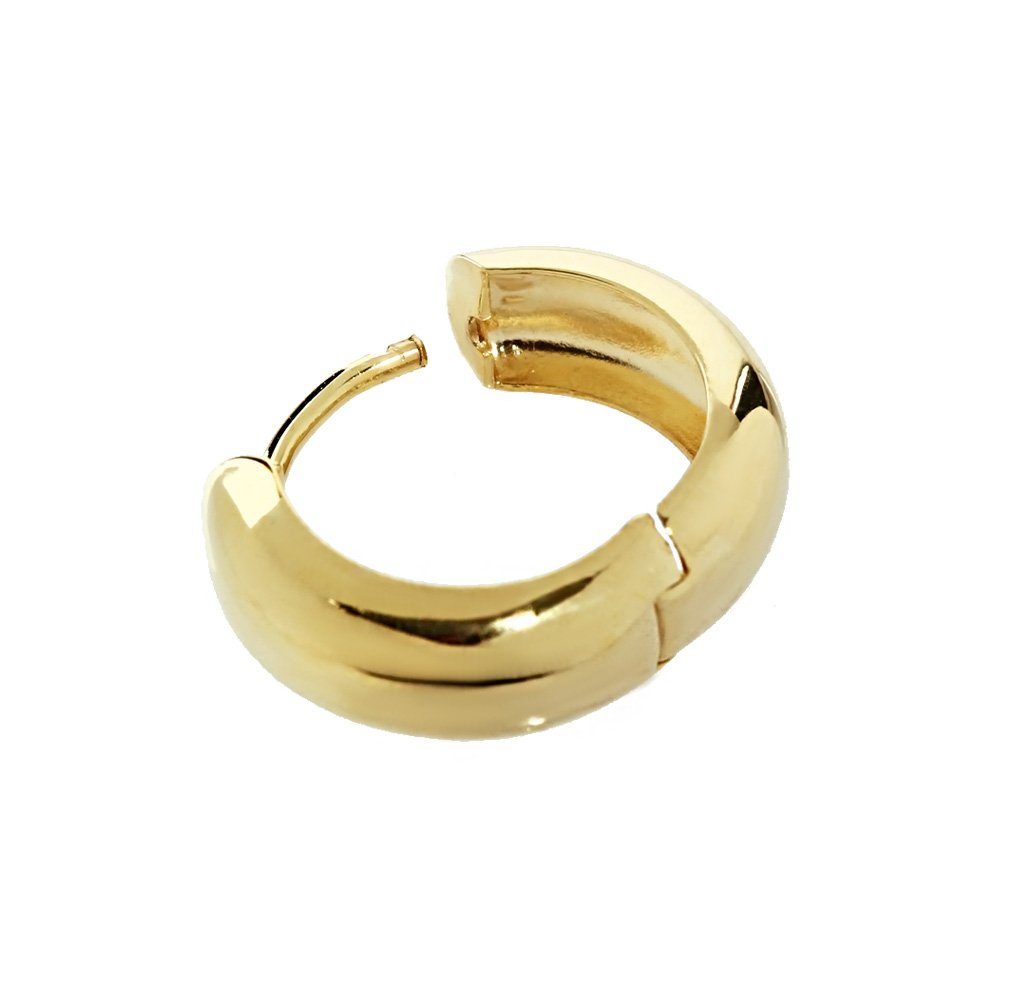 NKlaus Klappcreolen Single 585 Gelbgold Klappcreole Ohrring 12,2 X 3,2 (Damen)