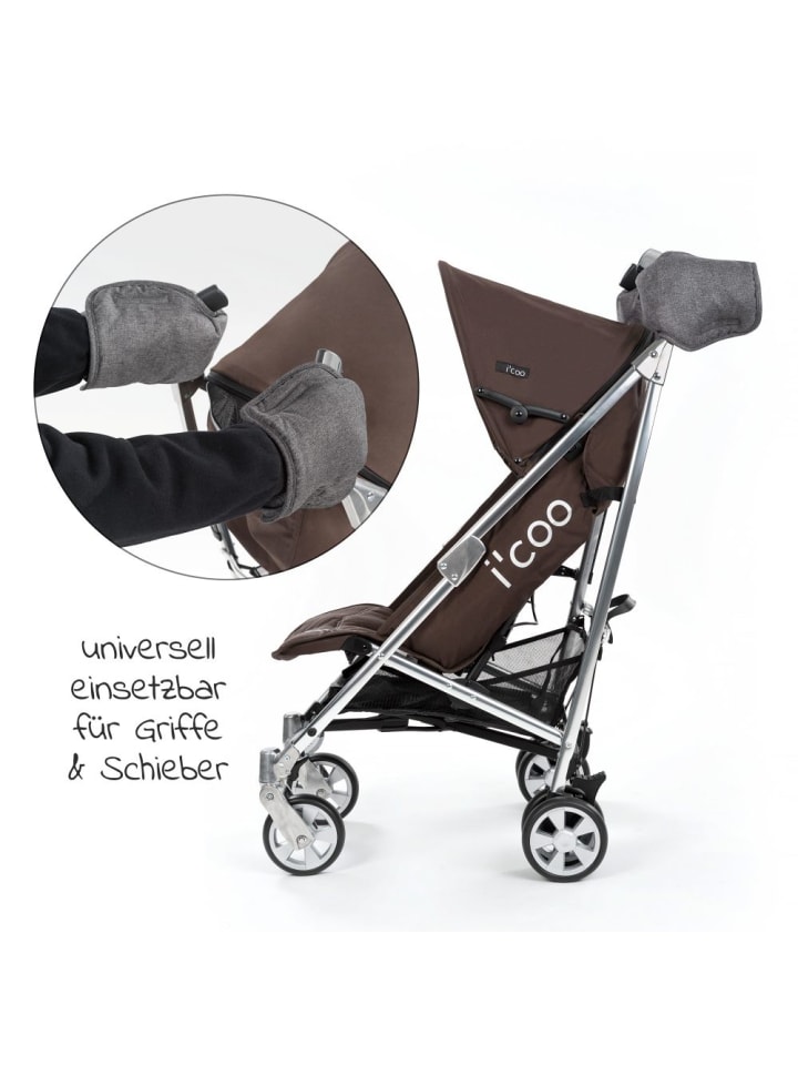 LaLoona Deluxe Handschuhe / Handwärmer für Kinderwagen in grau günstig kaufen onesize