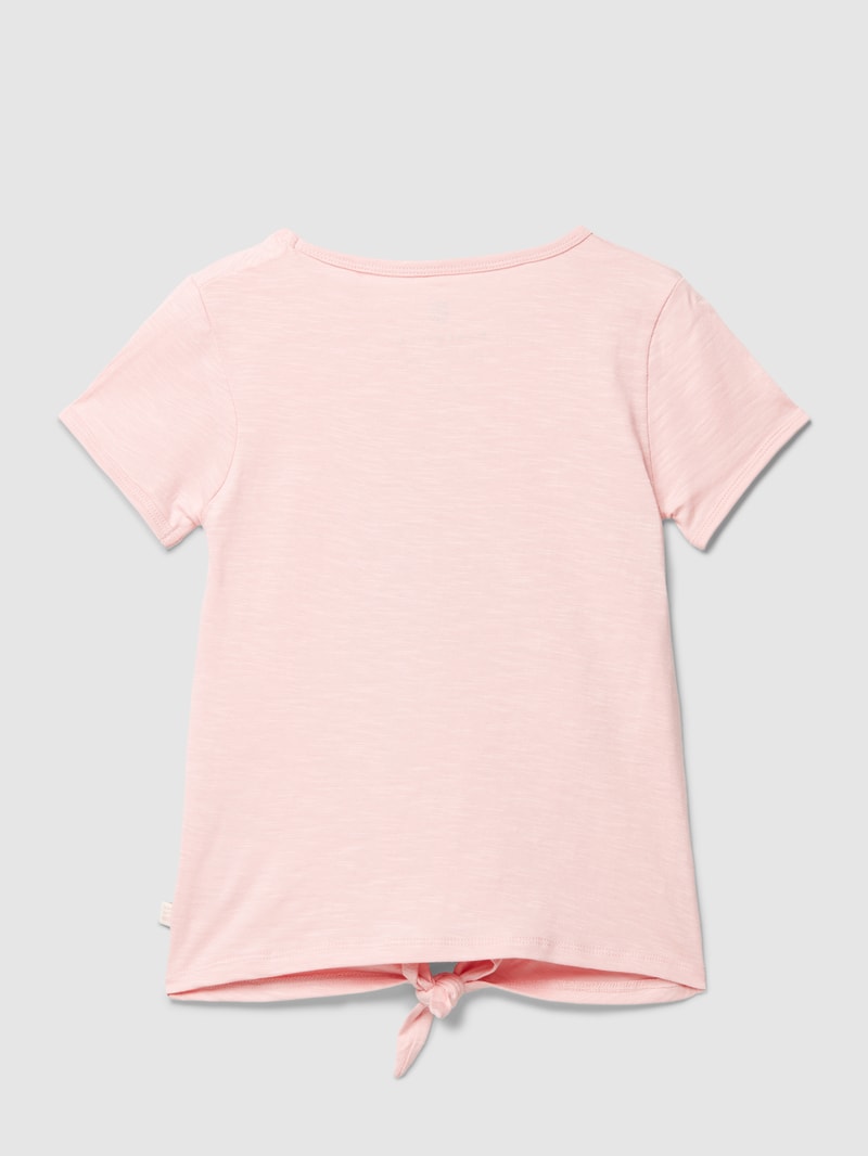 T-Shirt mit Paillettenbesatz in rosa