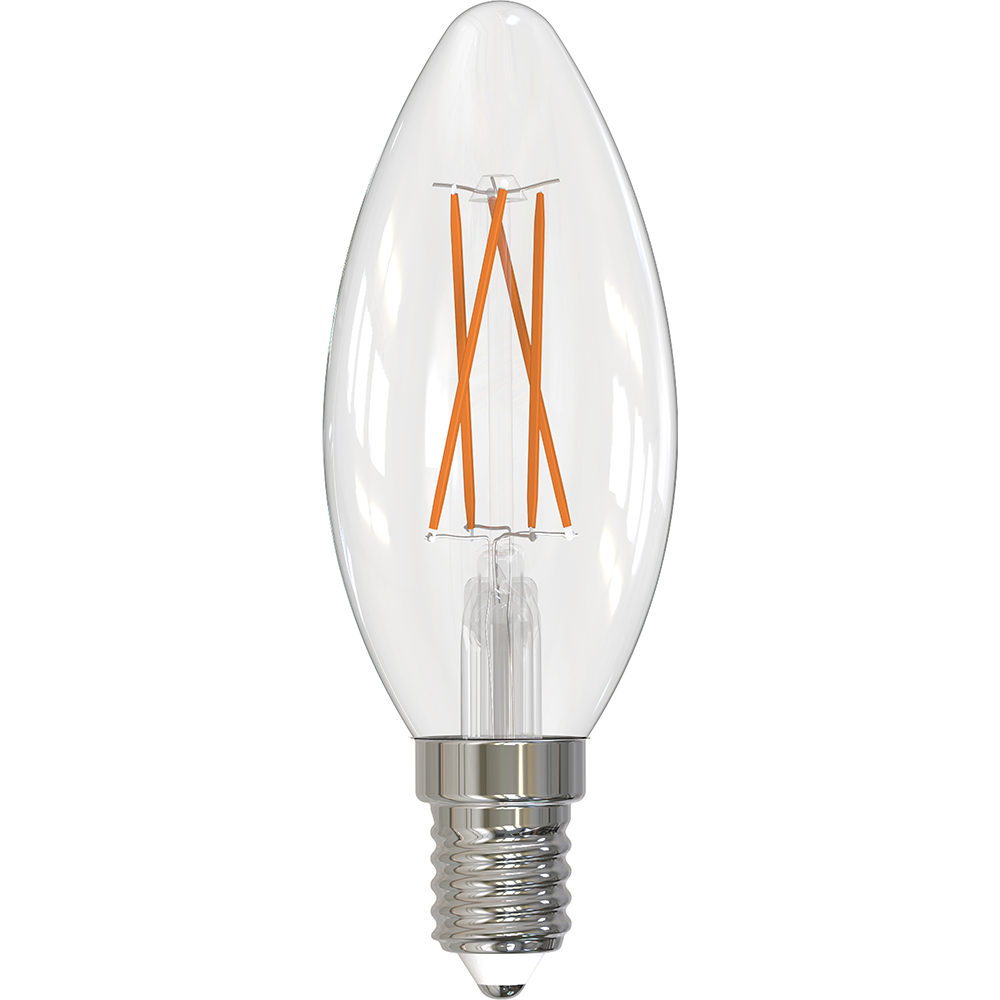 I-Glow LED-Filament-Leuchtmittel-Set 320°- Kerze 4er klar
