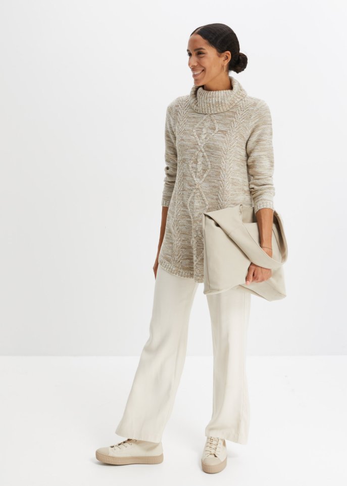 Poncho-Pullover, Langarm