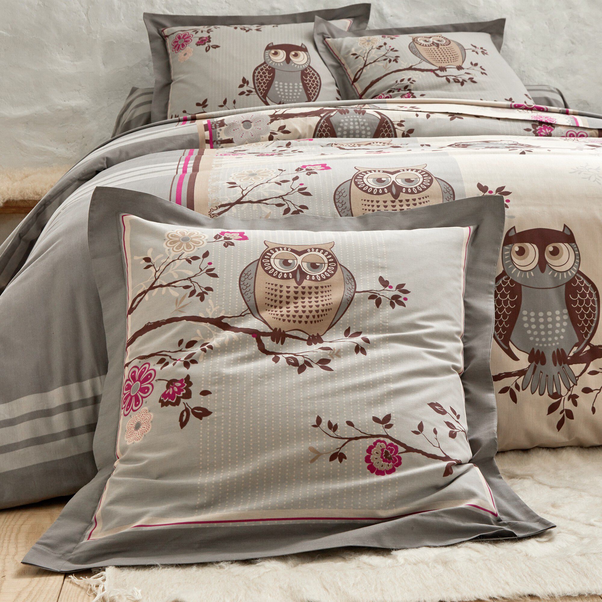 Linge de lit Chouette flanelle