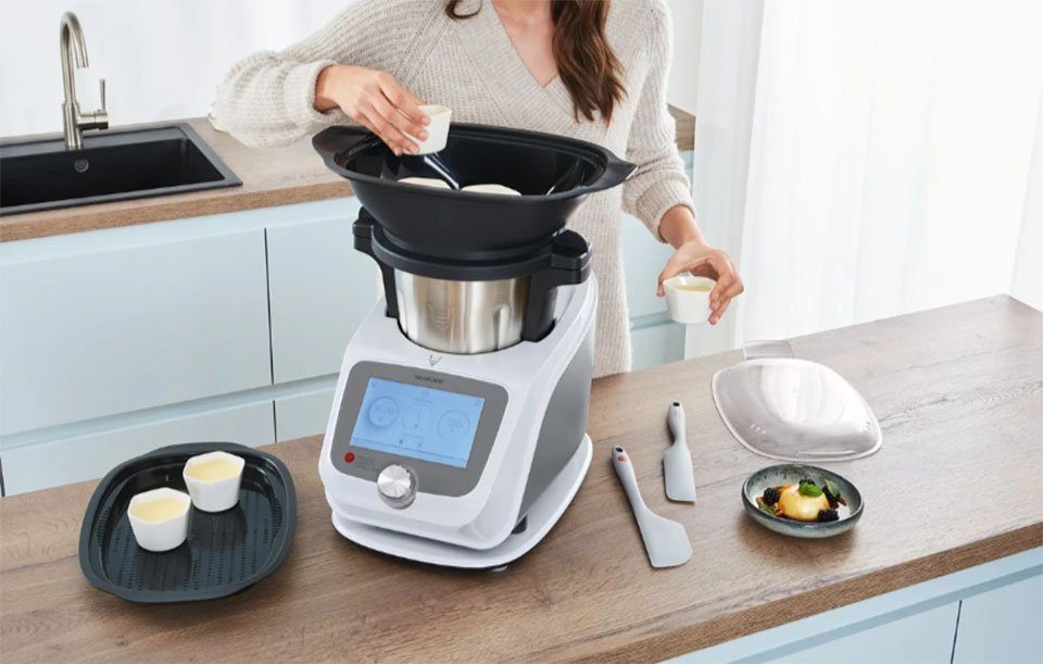 SilverCrest Küchenmaschine mit Kochfunktion Monsieur Cuisine connect trend SKMC 1200 F6, 7 Zoll Farbdisplay, 800,00 W