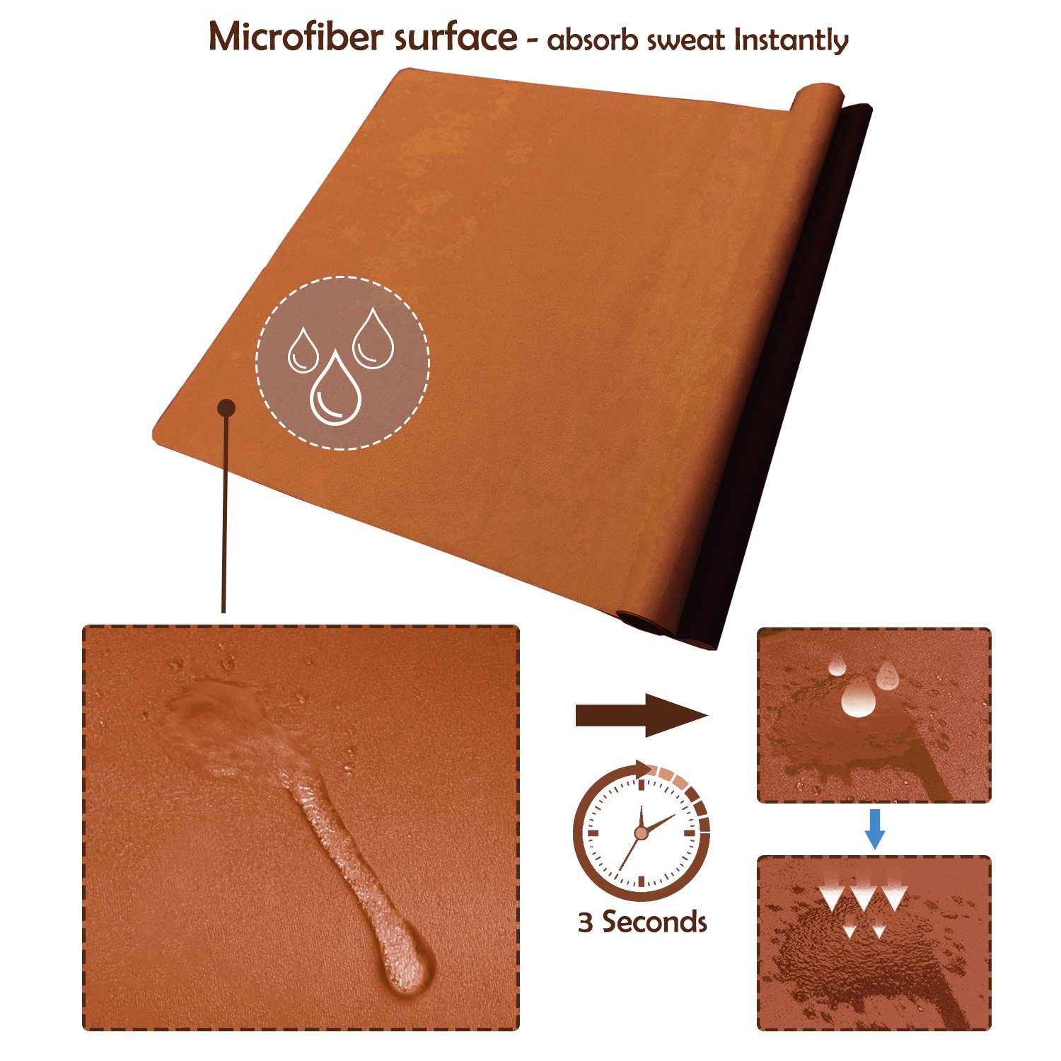 GOLDEN Yogamatte GOLDEN Yogamatte Faltbar rutschfest 1,5mm Dünne Leicht Reise Matte/Handtuch aus Naturkautschuk, Waschbar mit Tasche Tragegurt aus Kork, Hot Yoga Bikram Pilates