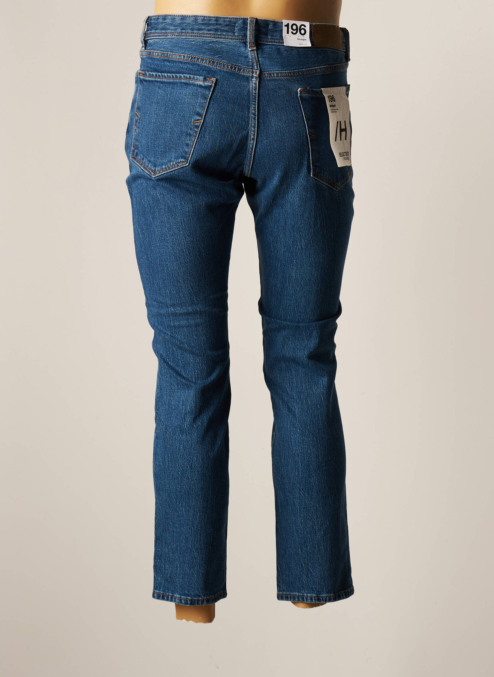 Selected Jeans Coupe Droite Femme couleur bleu