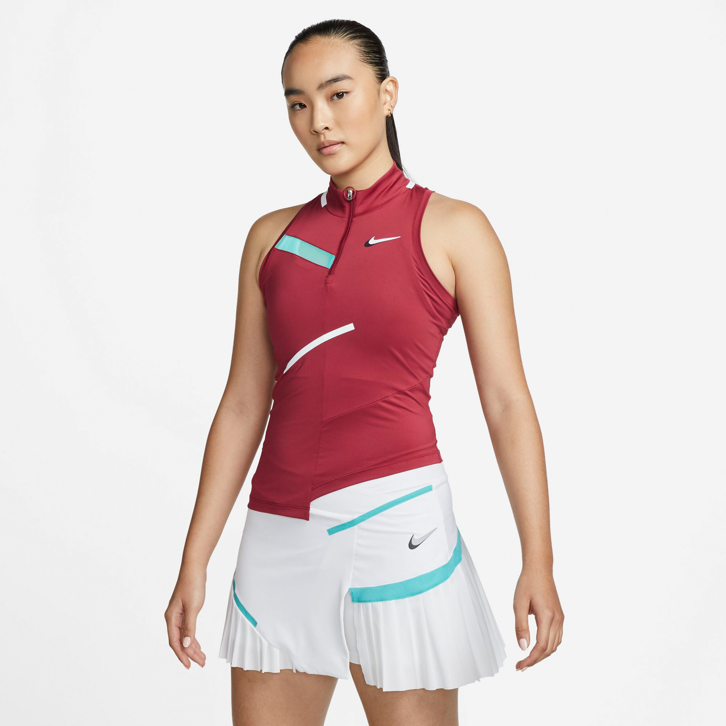 Court Dri-Fit Tank-Top Damen - Dunkelrot, Mehrfarbig
