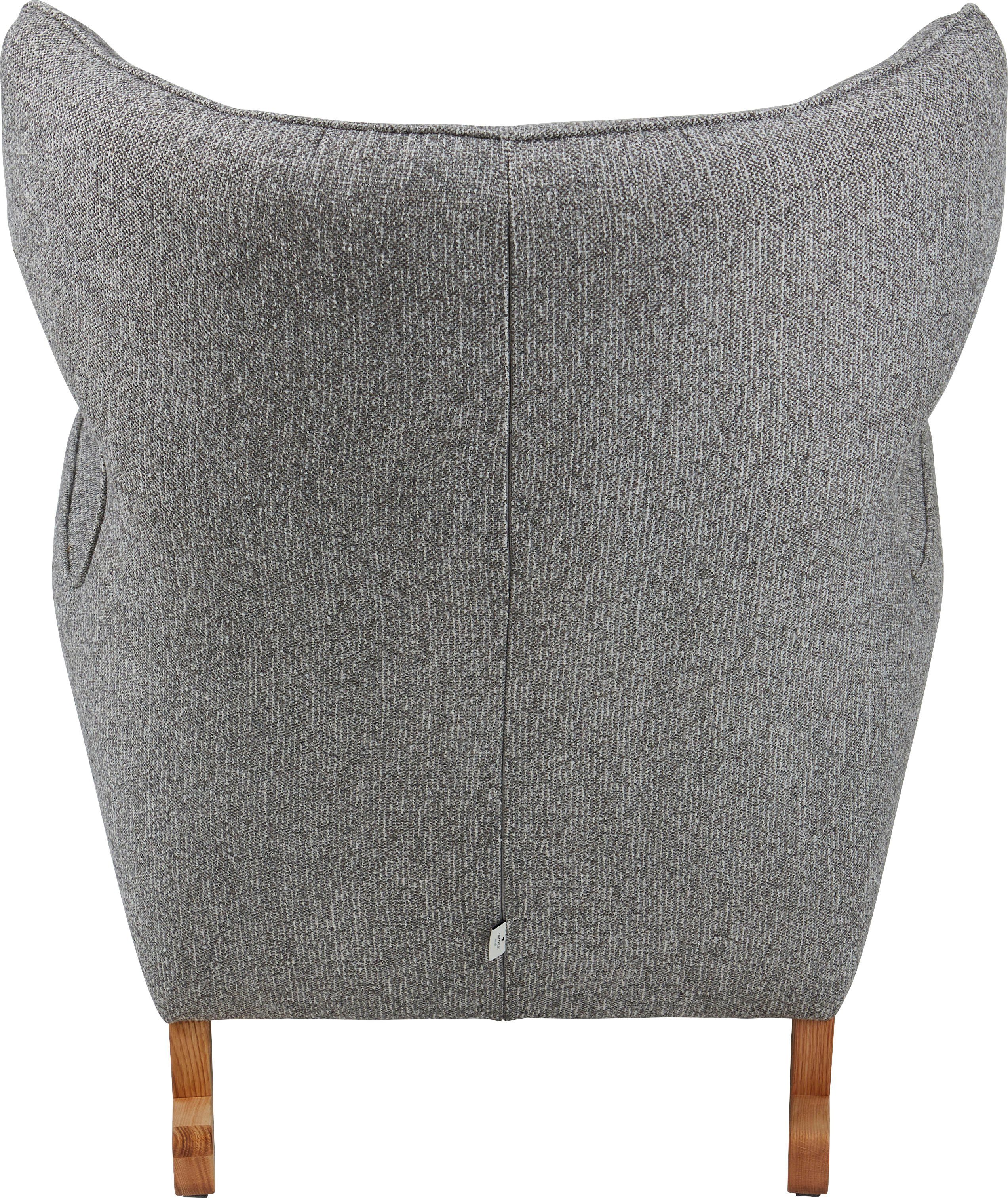 TOM TAILOR HOME Schaukelstuhl COZY, im Retrolook, mit Kedernaht und Knöpfen, Füße Eiche natur