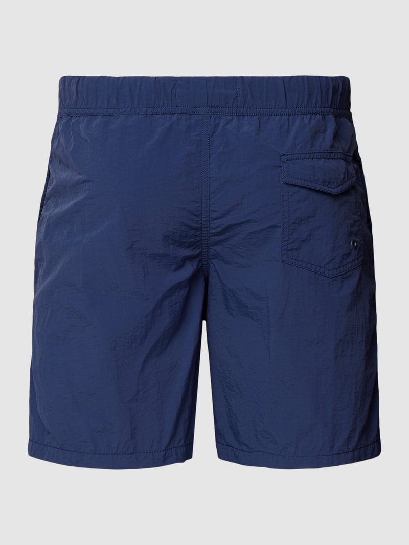 Badehose mit Label-Patch in dunkelblau