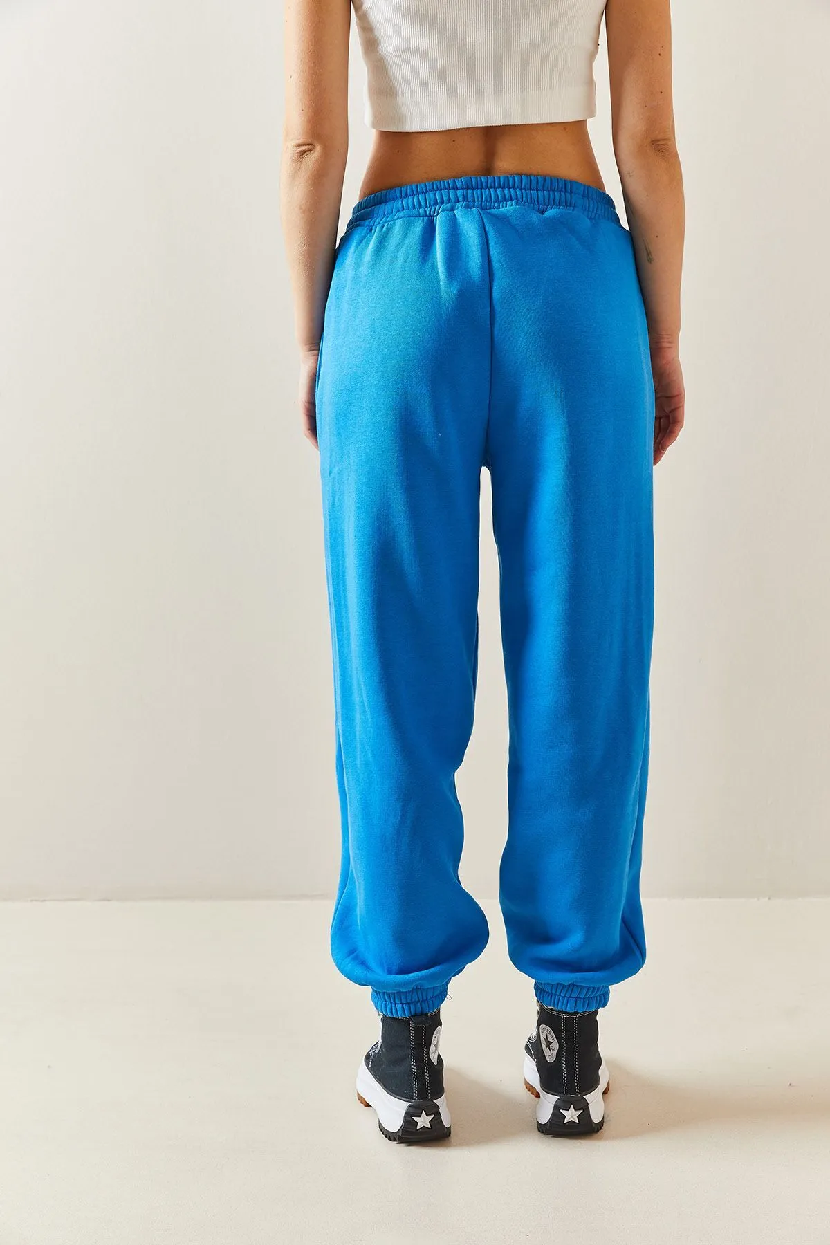 XHAN  Türkisfarbene, übergroße, erhöhte Jogger-Jogginghose 4KXK8-47762-13