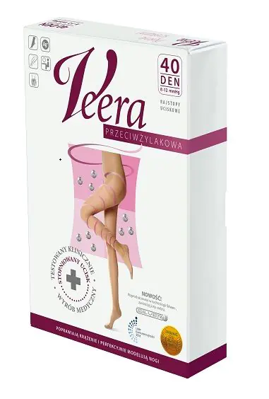 Veera antivarikozne hulahopke 40 denier, prirodna boja, veličina 4