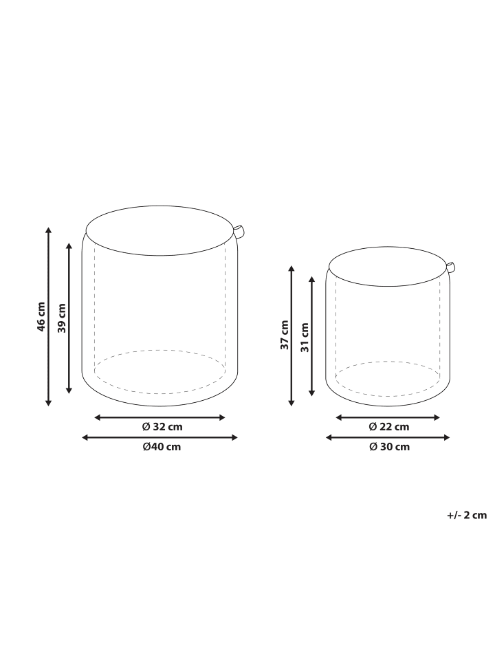 Beliani 2er-Set Pouf BEREA in Braun günstig kaufen onesize