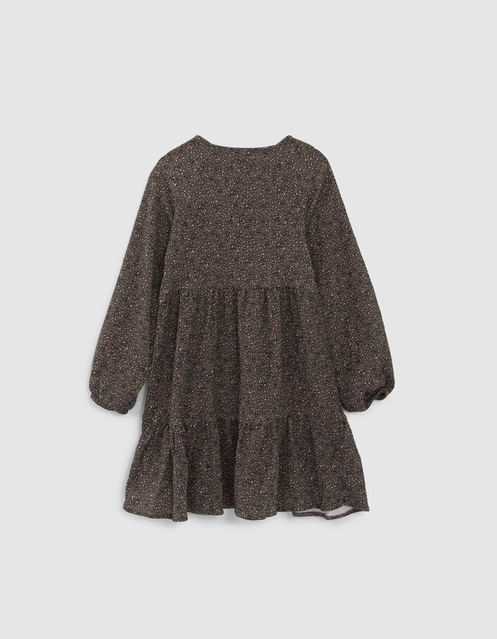 Robe kaki imprimé léopard-coeurs fille