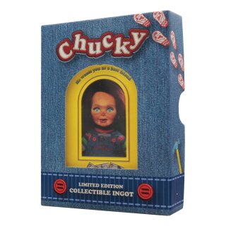 Chucky Die Mörderpuppe mit Spell Card Metallbarren Chucky (Limited Edition)
