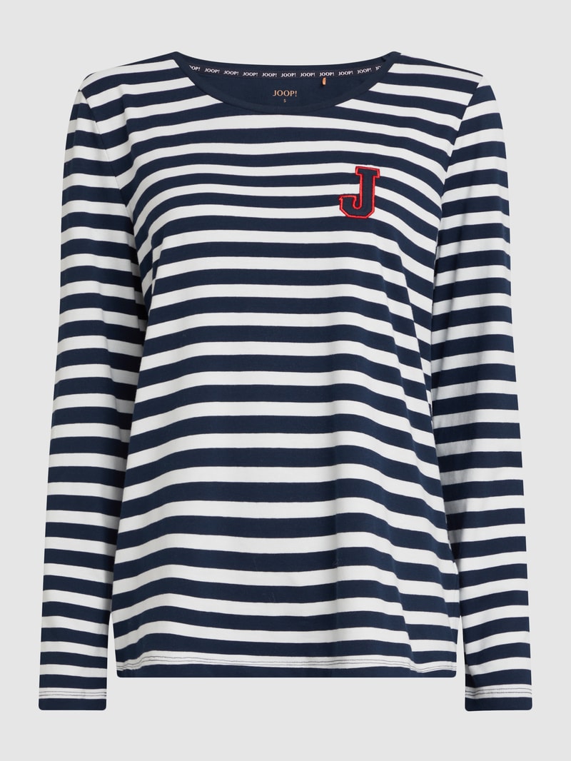 Pyjama-Oberteil mit Streifenmuster Modell 'Urban Perfection' in marineblau