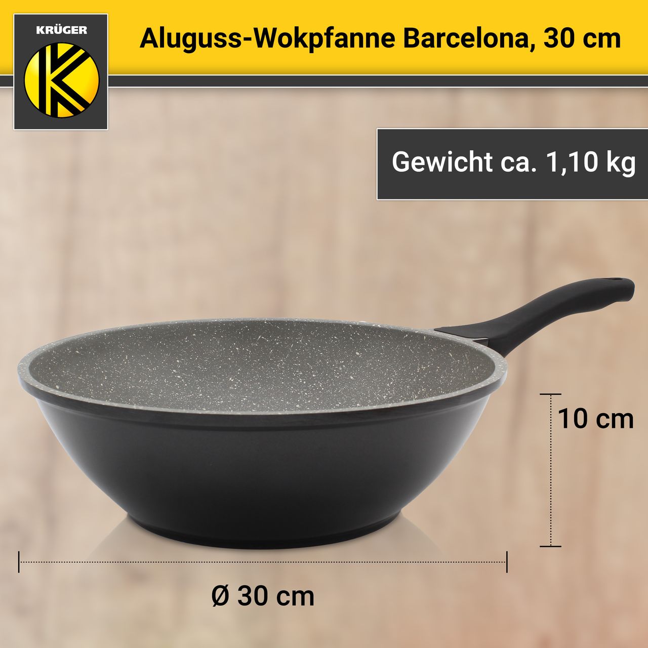 Karl Krüger Aluguss Wok-Pfanne BARCELONA, 30 cm