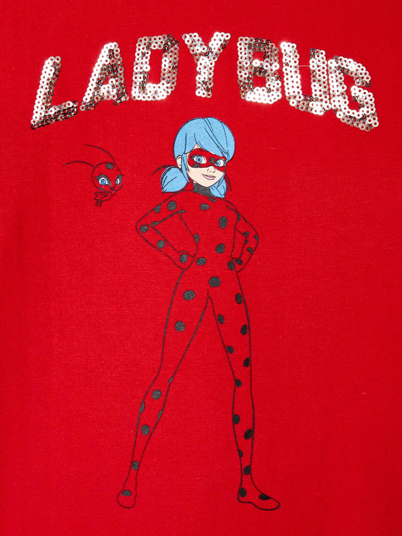 Sweat fille Miraculous® rouge anime placée