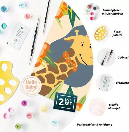 CreArt Hallo Baby: Giraffe - Malen nach Zahlen für Erwachsene