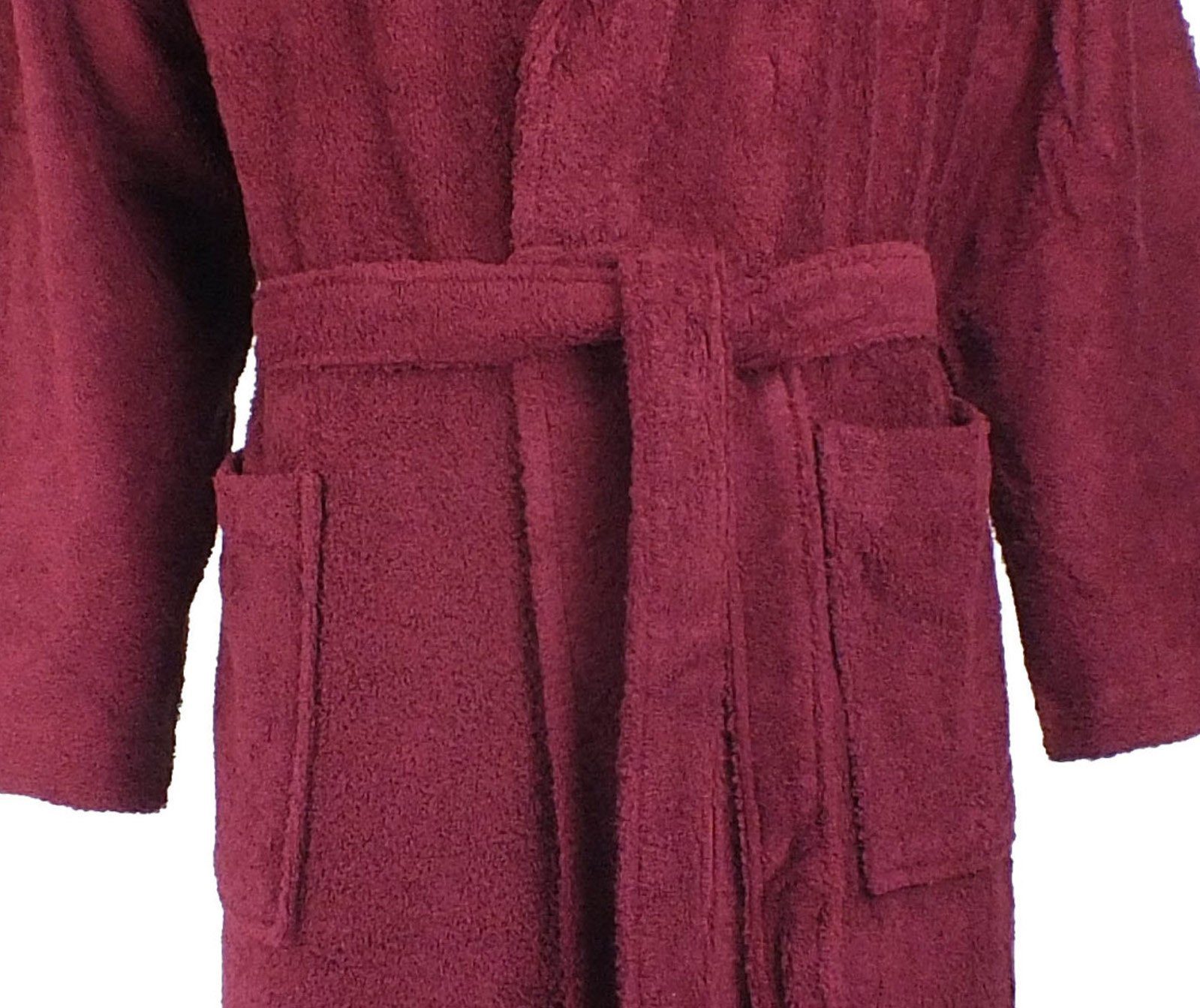 Lasa Home Unisex-Bademantel, Langform, Baumwolle, Schalkragen, Gürtel, verschiedene Farben