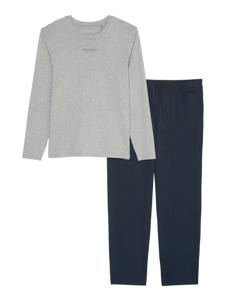 Marc O'Polo Pyjama Mix & Match Cotton in Grau-Blau günstig kaufen