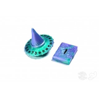 PolyHero Wizard d20 Wizard Hat and d2 Spellbook in Aether Mist